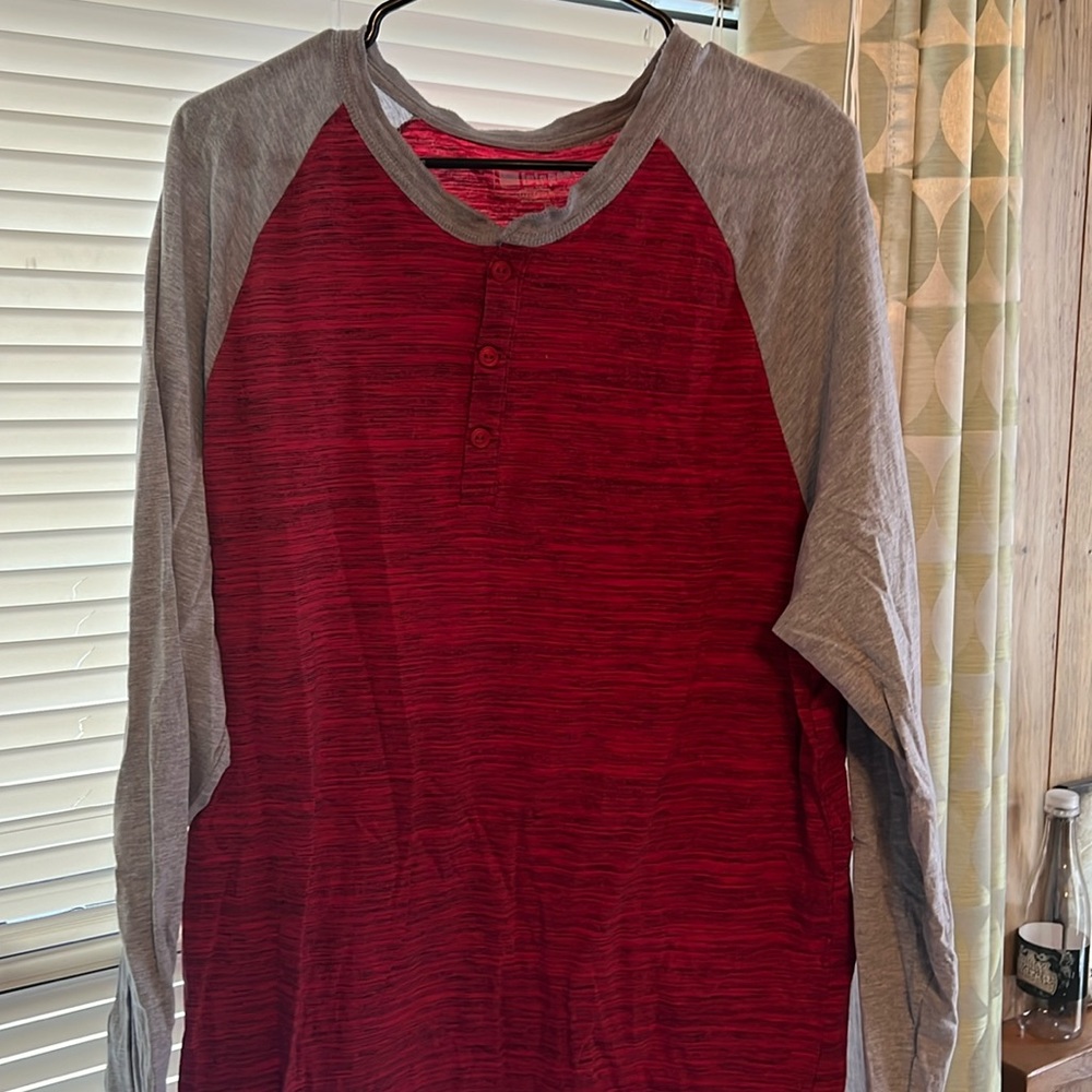 Lularoe red and gray size 2xl mark long sleeve shirt
